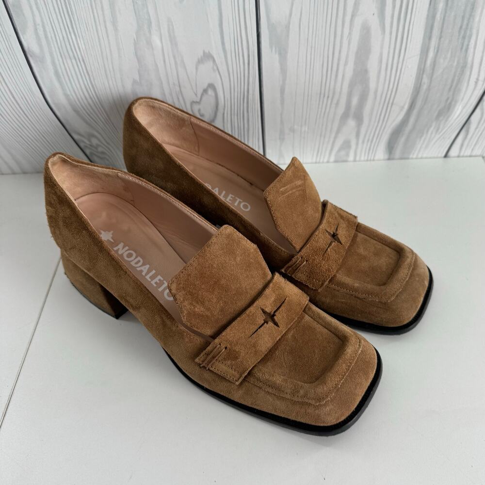 Nodaleto Square Toe Hazel Square Toe Pumps Suede Sz 39 (8.5) Italy Retail 645